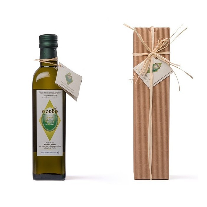 Confezione Regalo Olio extravergine di oliva  - 1 bottiglia di vetro da 500 ml.