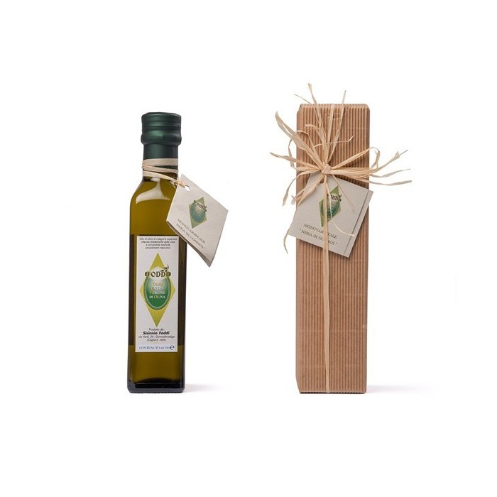 Confezione Regalo Olio extravergine di oliva - 1 bottiglia di vetro da 250 ml.