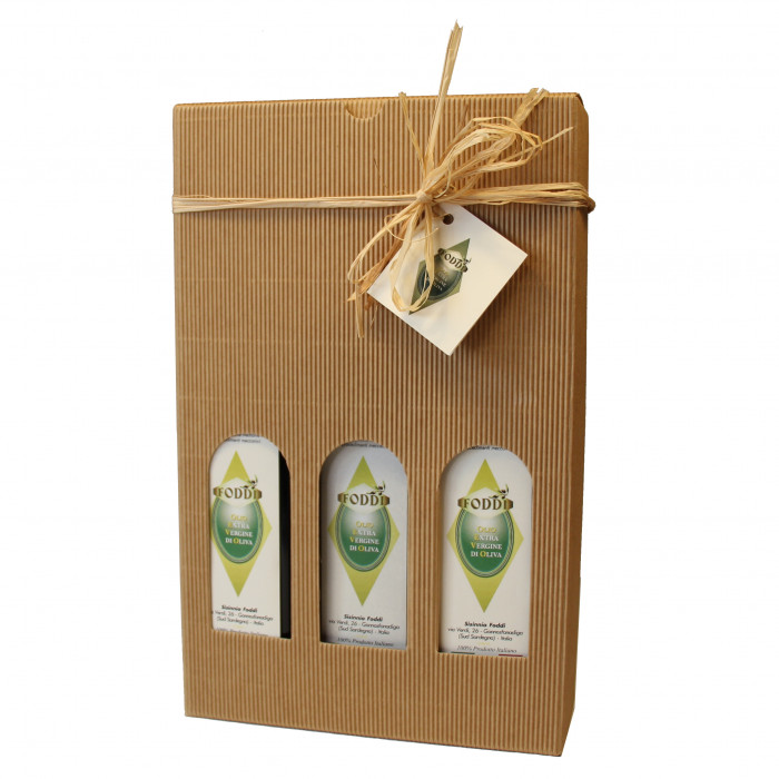 Gift Box Extra Virgin Olive Oil - 3 glass bottles of 500 ml